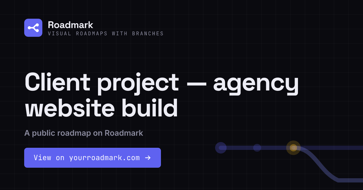 Client project — roadmap template · Roadmark